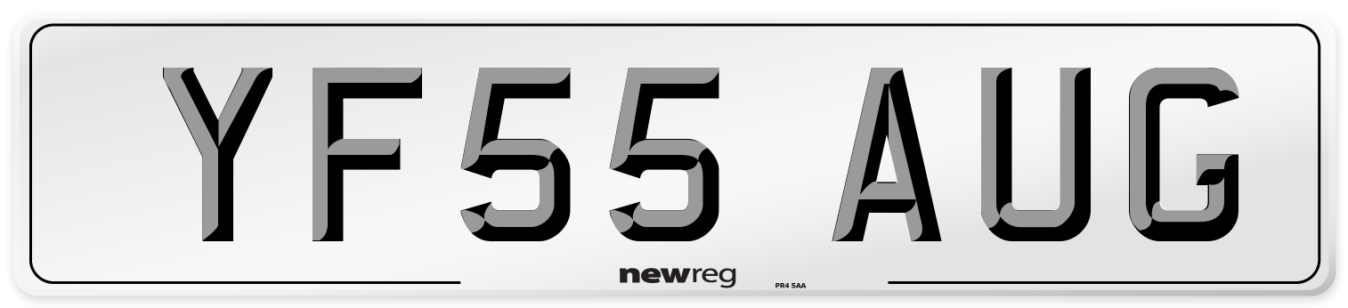 YF55 AUG Number Plate from New Reg